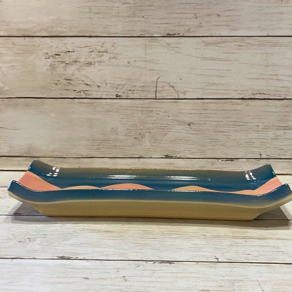 FRAN HOGAN Santa Fe NM Southwest Pottery Hand Made Serving/ Sushi Tray - Picture 4 of 7